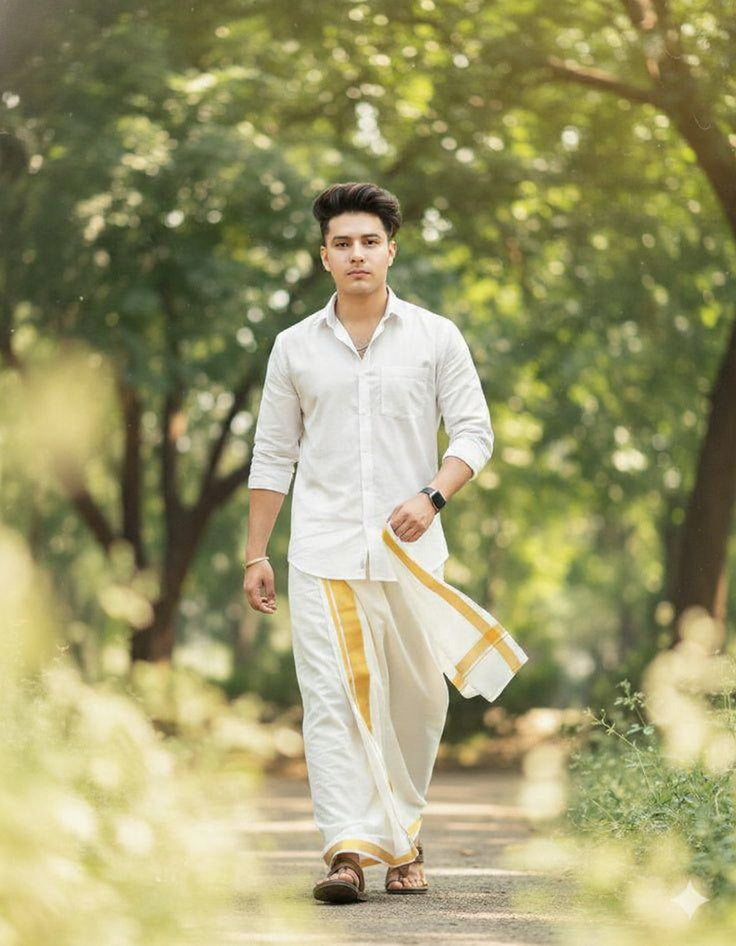 Dhothi + Denim Shirt Pack