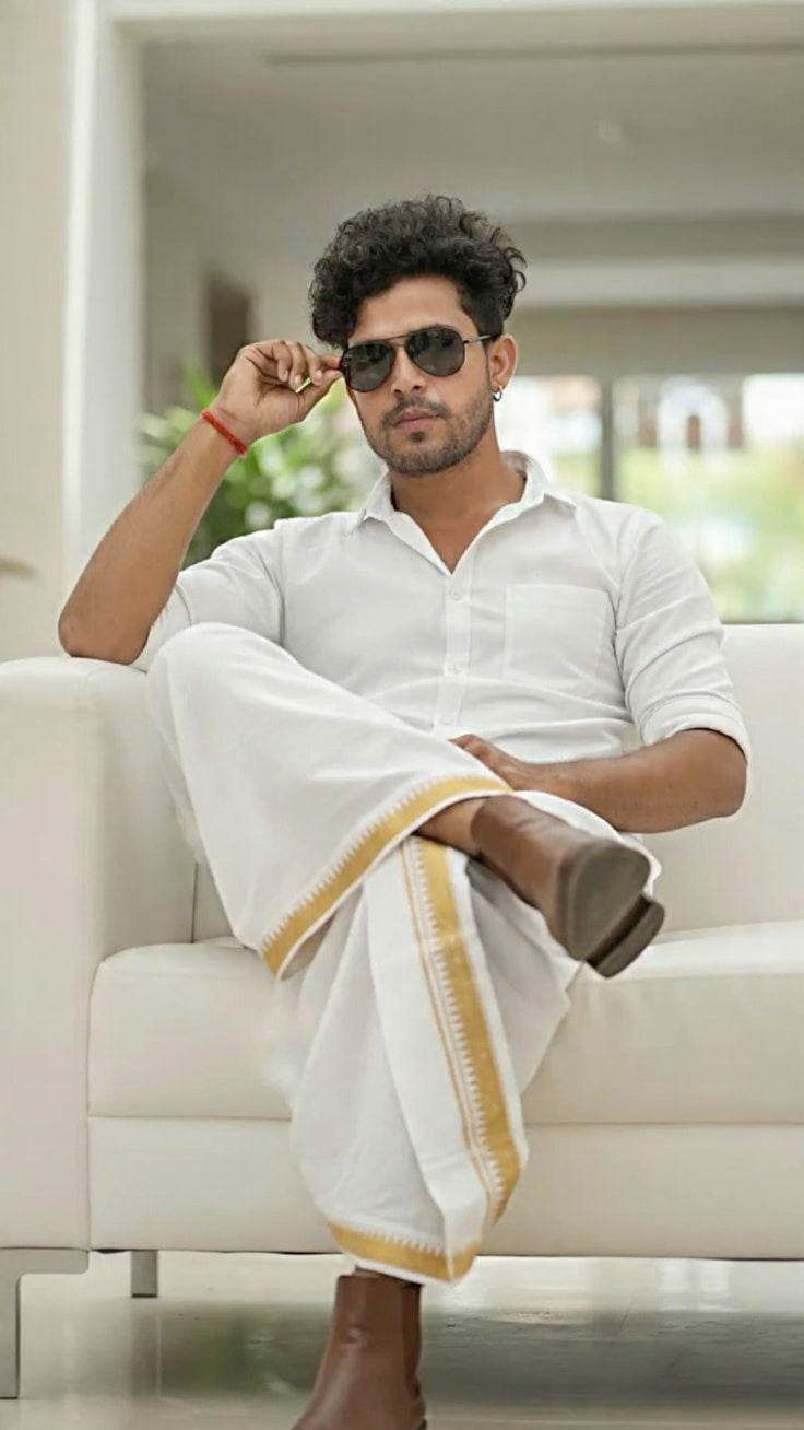 Dhothi + Denim Shirt Pack