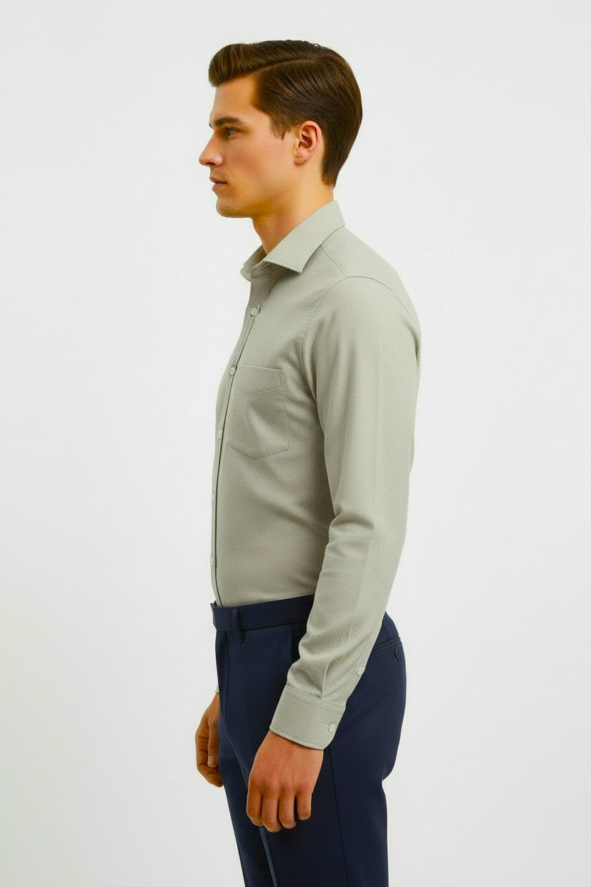 Antler Men’s Full Sleeve Shirt – Light Beige Premium Casual Shirt