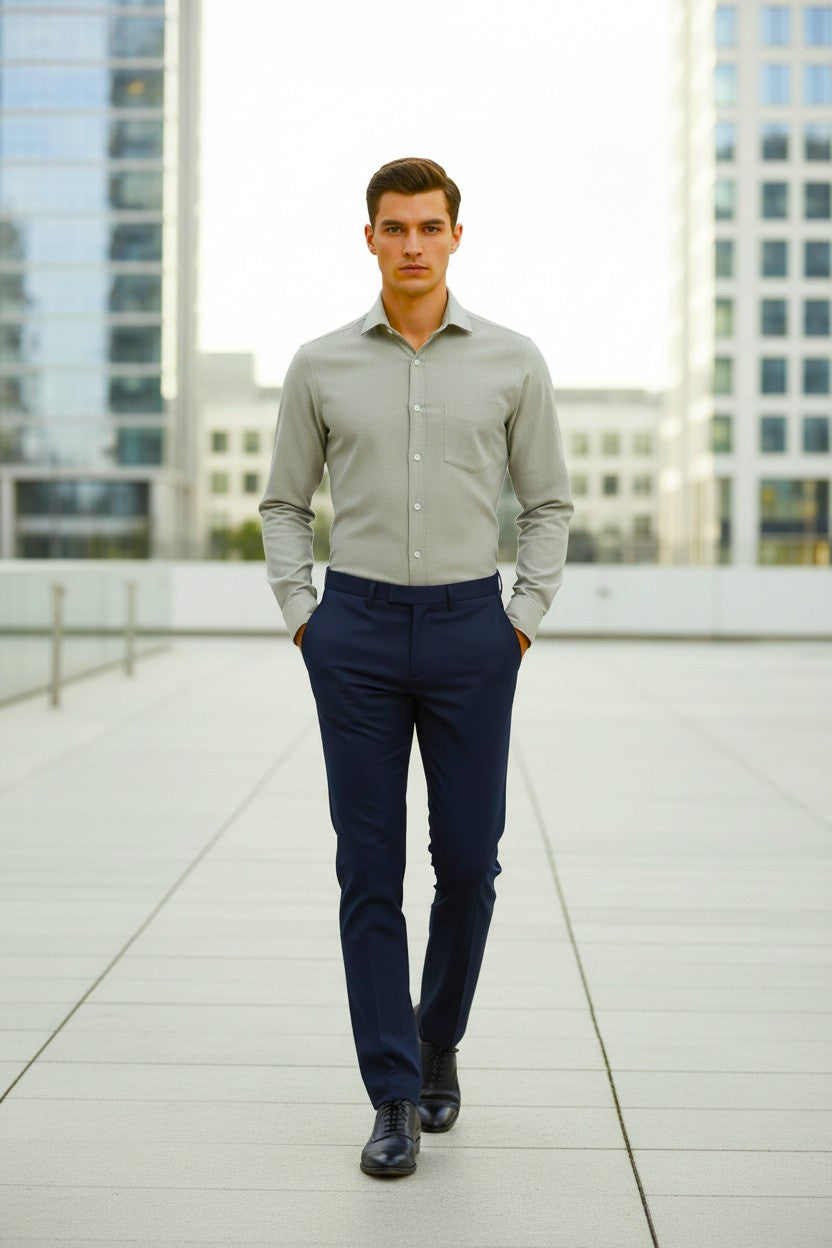 Antler Men’s Full Sleeve Shirt – Light Beige Premium Casual Shirt